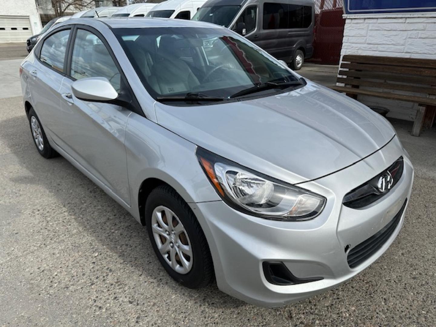 2013 Silver /Gray Hyundai Accent GLS (KMHCT4AE0DU) with an 4 Cylinder Engine engine, Automatic transmission, located at 3200 1st Avenue North, Billings, MT, 59101, (406) 245-9055, 45.779270, -108.510742 - Local Trade-in with Super Low Mileage and Excellent Price! Great Options Including Power Windows, Power Door Locks, Air Conditioning, Automatic Transmission and only 63,488 Miles! CarFax Dealer. Auto Brokers of Montana/AA&A Auto Rental/Fox Car Rental Billings - Photo#2