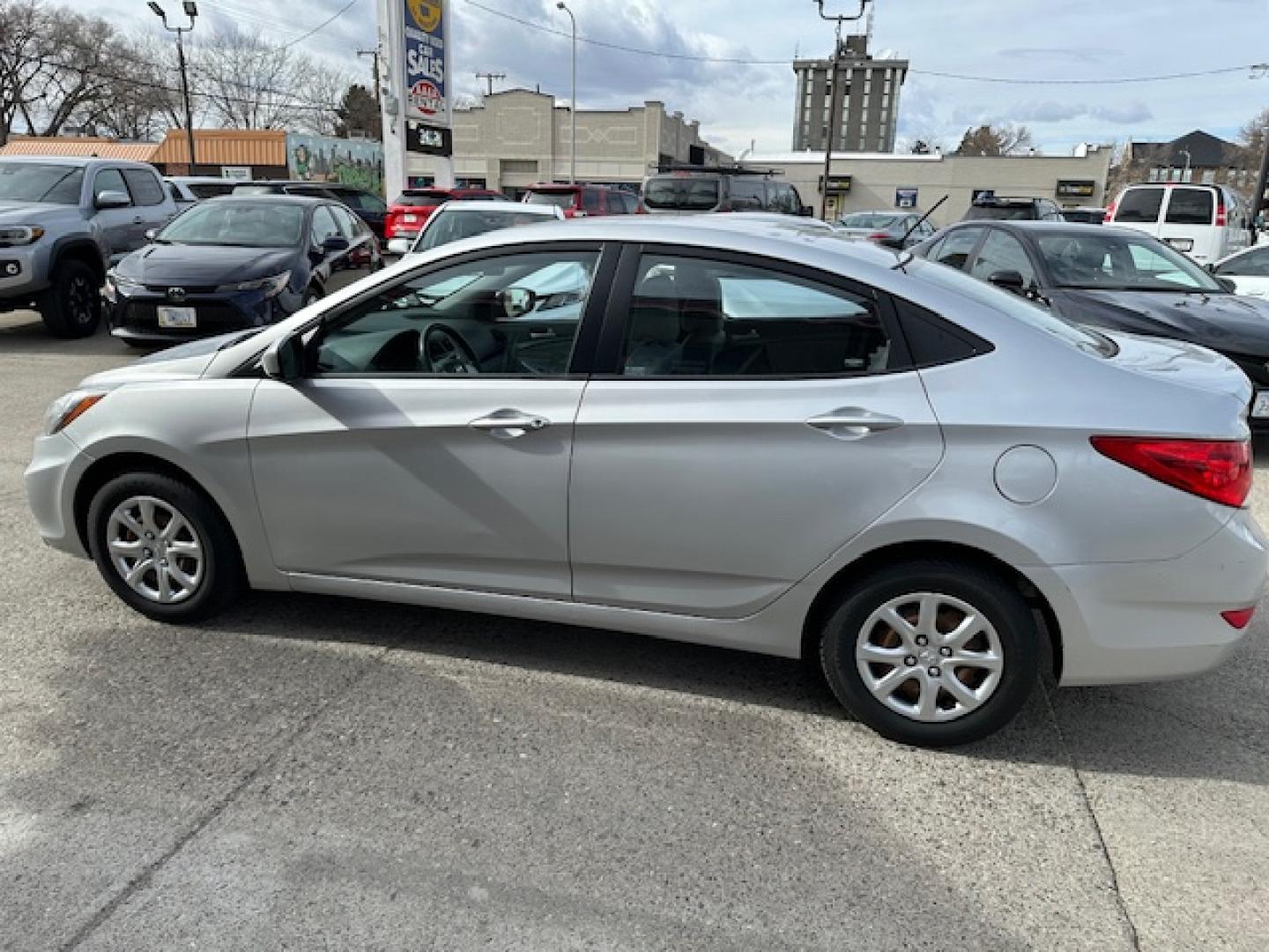 2013 Silver /Gray Hyundai Accent GLS (KMHCT4AE0DU) with an 4 Cylinder Engine engine, Automatic transmission, located at 3200 1st Avenue North, Billings, MT, 59101, (406) 245-9055, 45.779270, -108.510742 - Local Trade-in with Super Low Mileage and Excellent Price! Great Options Including Power Windows, Power Door Locks, Air Conditioning, Automatic Transmission and only 63,488 Miles! CarFax Dealer. Auto Brokers of Montana/AA&A Auto Rental/Fox Car Rental Billings - Photo#7