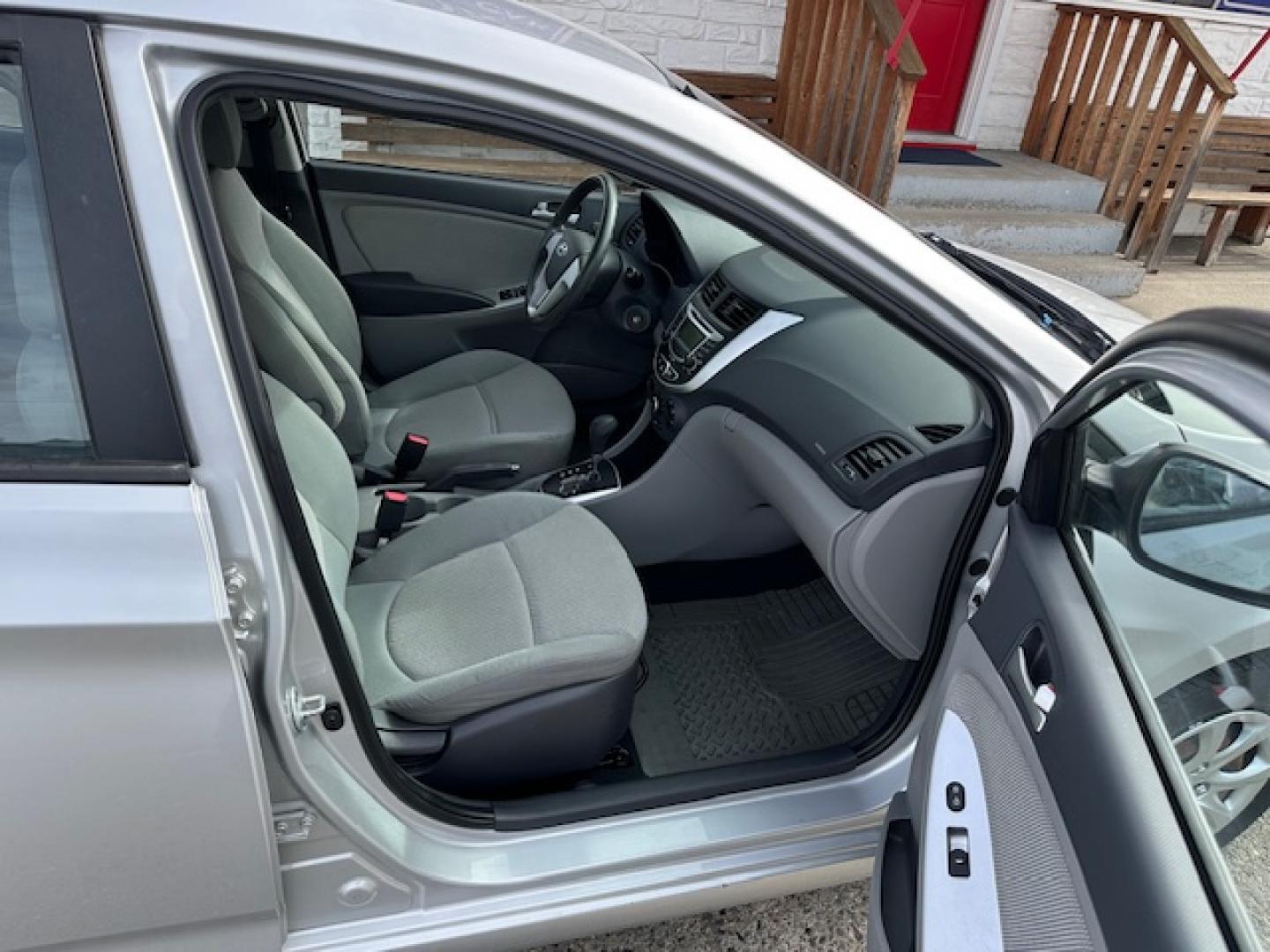 2013 Silver /Gray Hyundai Accent GLS (KMHCT4AE0DU) with an 4 Cylinder Engine engine, Automatic transmission, located at 3200 1st Avenue North, Billings, MT, 59101, (406) 245-9055, 45.779270, -108.510742 - Local Trade-in with Super Low Mileage and Excellent Price! Great Options Including Power Windows, Power Door Locks, Air Conditioning, Automatic Transmission and only 63,488 Miles! CarFax Dealer. Auto Brokers of Montana/AA&A Auto Rental/Fox Car Rental Billings - Photo#12