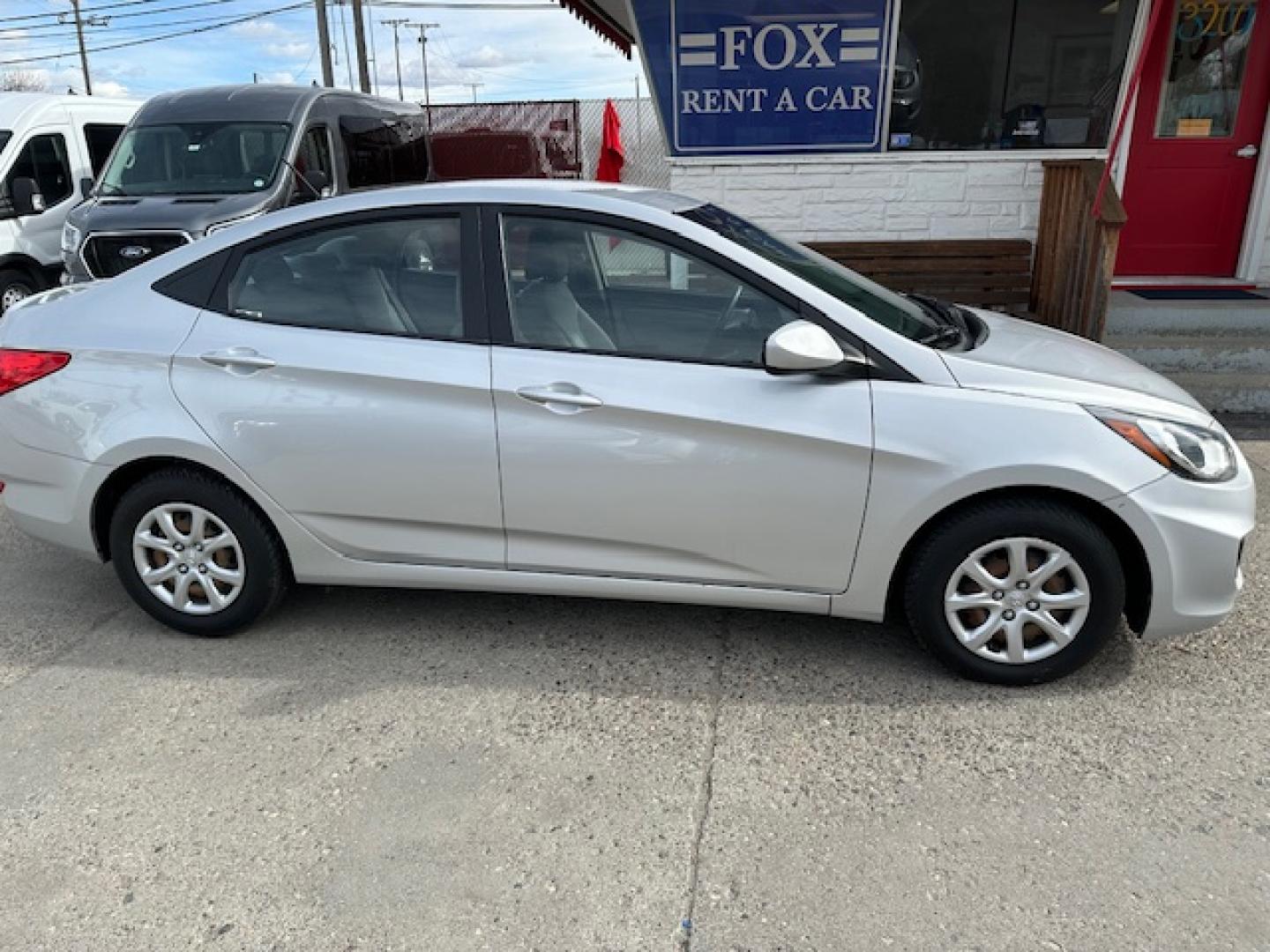 2013 Silver /Gray Hyundai Accent GLS (KMHCT4AE0DU) with an 4 Cylinder Engine engine, Automatic transmission, located at 3200 1st Avenue North, Billings, MT, 59101, (406) 245-9055, 45.779270, -108.510742 - Local Trade-in with Super Low Mileage and Excellent Price! Great Options Including Power Windows, Power Door Locks, Air Conditioning, Automatic Transmission and only 63,488 Miles! CarFax Dealer. Auto Brokers of Montana/AA&A Auto Rental/Fox Car Rental Billings - Photo#3