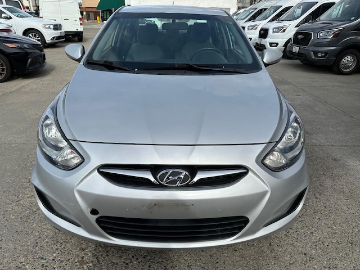 2013 Silver /Gray Hyundai Accent GLS (KMHCT4AE0DU) with an 4 Cylinder Engine engine, Automatic transmission, located at 3200 1st Avenue North, Billings, MT, 59101, (406) 245-9055, 45.779270, -108.510742 - Local Trade-in with Super Low Mileage and Excellent Price! Great Options Including Power Windows, Power Door Locks, Air Conditioning, Automatic Transmission and only 63,488 Miles! CarFax Dealer. Auto Brokers of Montana/AA&A Auto Rental/Fox Car Rental Billings - Photo#1