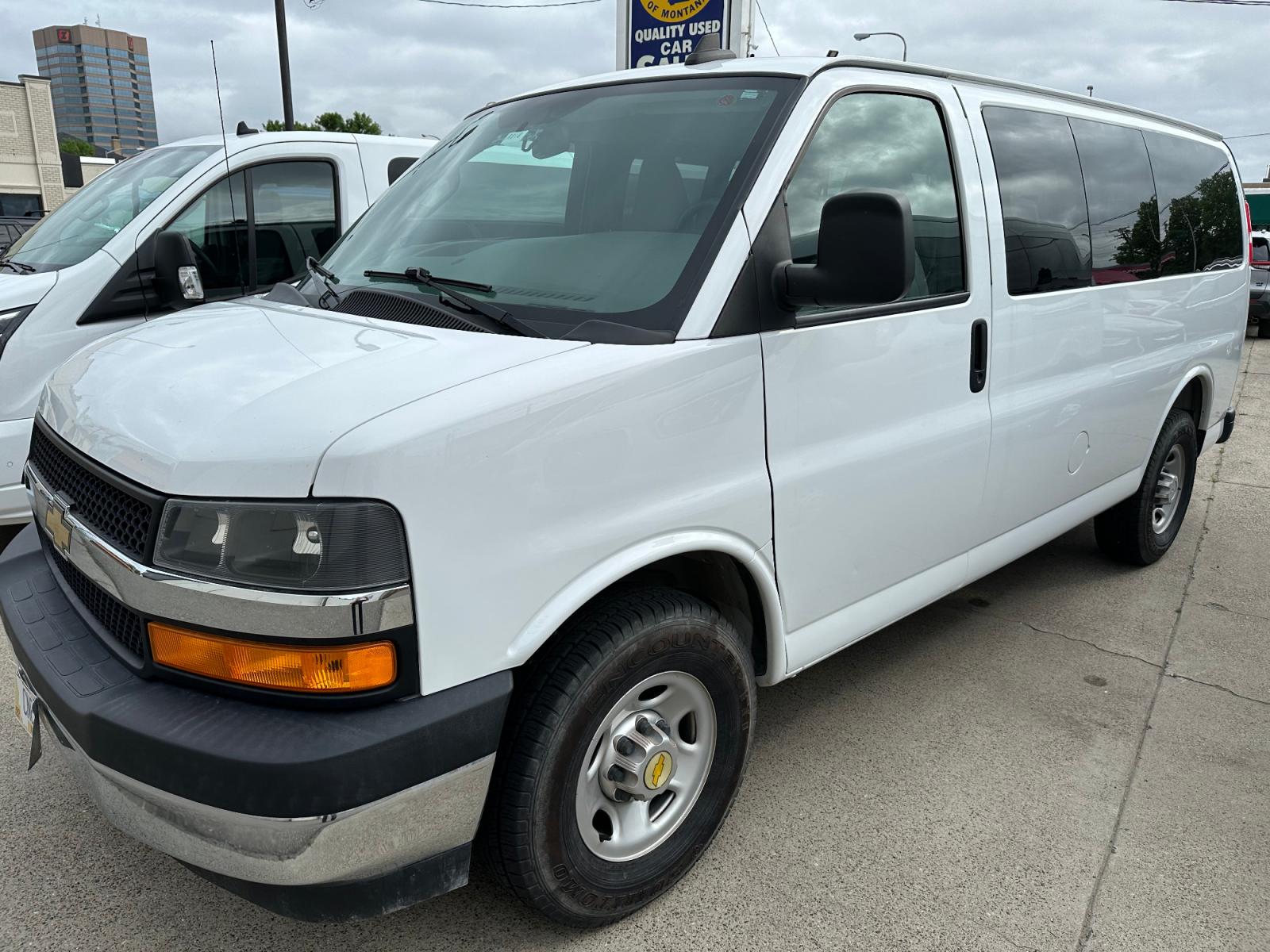 2019 White Chevrolet Express LT 2500 (1GAWGFFG2K1) with an 6.0L V8 OHV 16V FFV engine, 6A transmission, located at 3200 1st Avenue North, Billings, MT, 59101, (406) 245-9055, 45.779270, -108.510742 - This is One of Our 12 Passenger Vans Available for Rent. Tilt Steering, Cruise Control, Front & Rear Air Conditioning, Power Windows, Power Door Locks and 46,000 Miles. Auto Brokers of Montana/AA&A Auto Rental/Fox Car Rental Billings - Photo #0