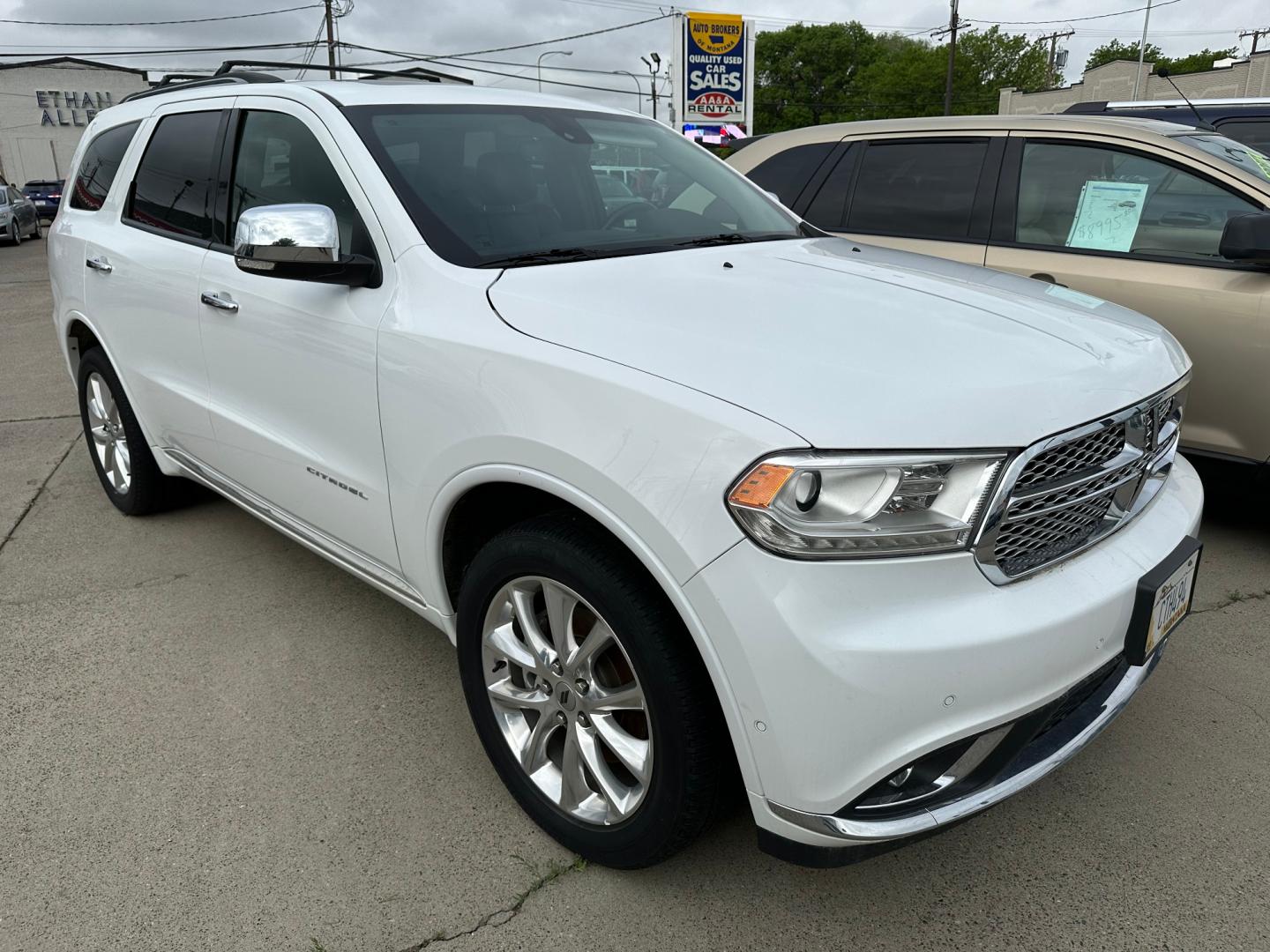 2020 White /Charcoal Leather Dodge Durango Citadel AWD (1C4RDJEG9LC) with an 3.6L V6 DOHC 24V engine, 8A transmission, located at 3200 1st Avenue North, Billings, MT, 59101, (406) 245-9055, 45.779270, -108.510742 - Luxury Premium SUV Available for Rent. Leather Quad Seating, Power Moonroof, Power Heated & Cooled Seats, Heated Steering Wheel, Tow Package, Running Boards and All the Whistles and Bells and Only 51,000 Miles! CarFax Dealer. Auto Brokers of Montana/AA&A Auto Rental/Fox Car Rental Billings - Photo#0