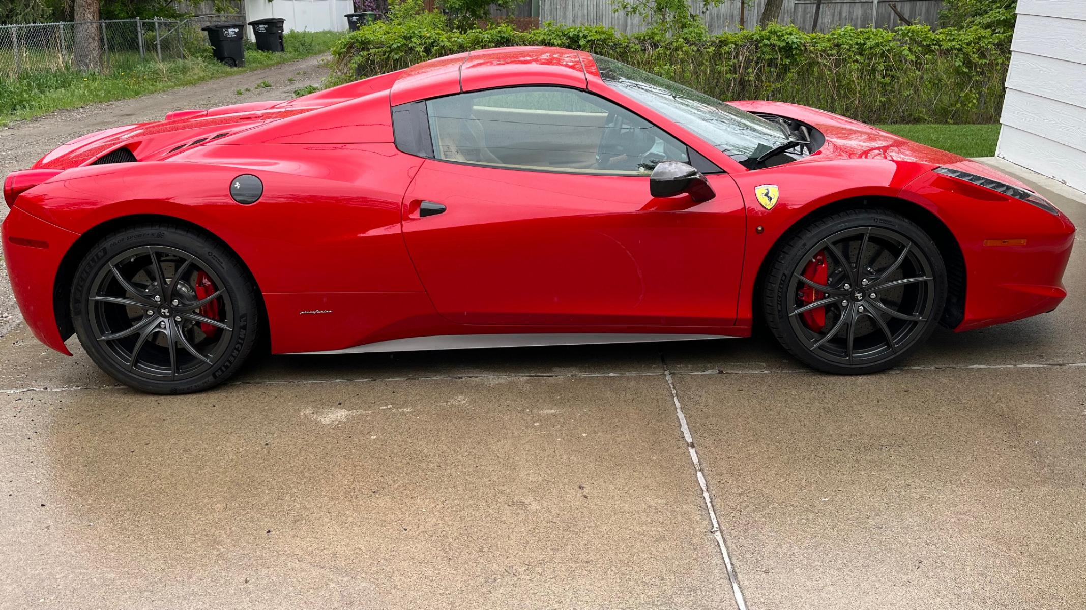 2014 Red /Buckskin Leather Ferrari 458 Spider (ZFF68NHA7E0) with an 4.5L V8 DOHC 32V engine, 7-Speed Automatic transmission, located at 3200 1st Avenue North, Billings, MT, 59101, (406) 245-9055, 45.779270, -108.510742 - Very Rare and Low Mileage Ferrari Hard Top Convertible. All the Ferrari Options, 7 Speed Automatic Transmission and less than 12,000 Miles. Shown by Appointment Only! Auto Brokers of Montana/AA&A Auto Rental/Fox Car Rental Billings - Photo #1