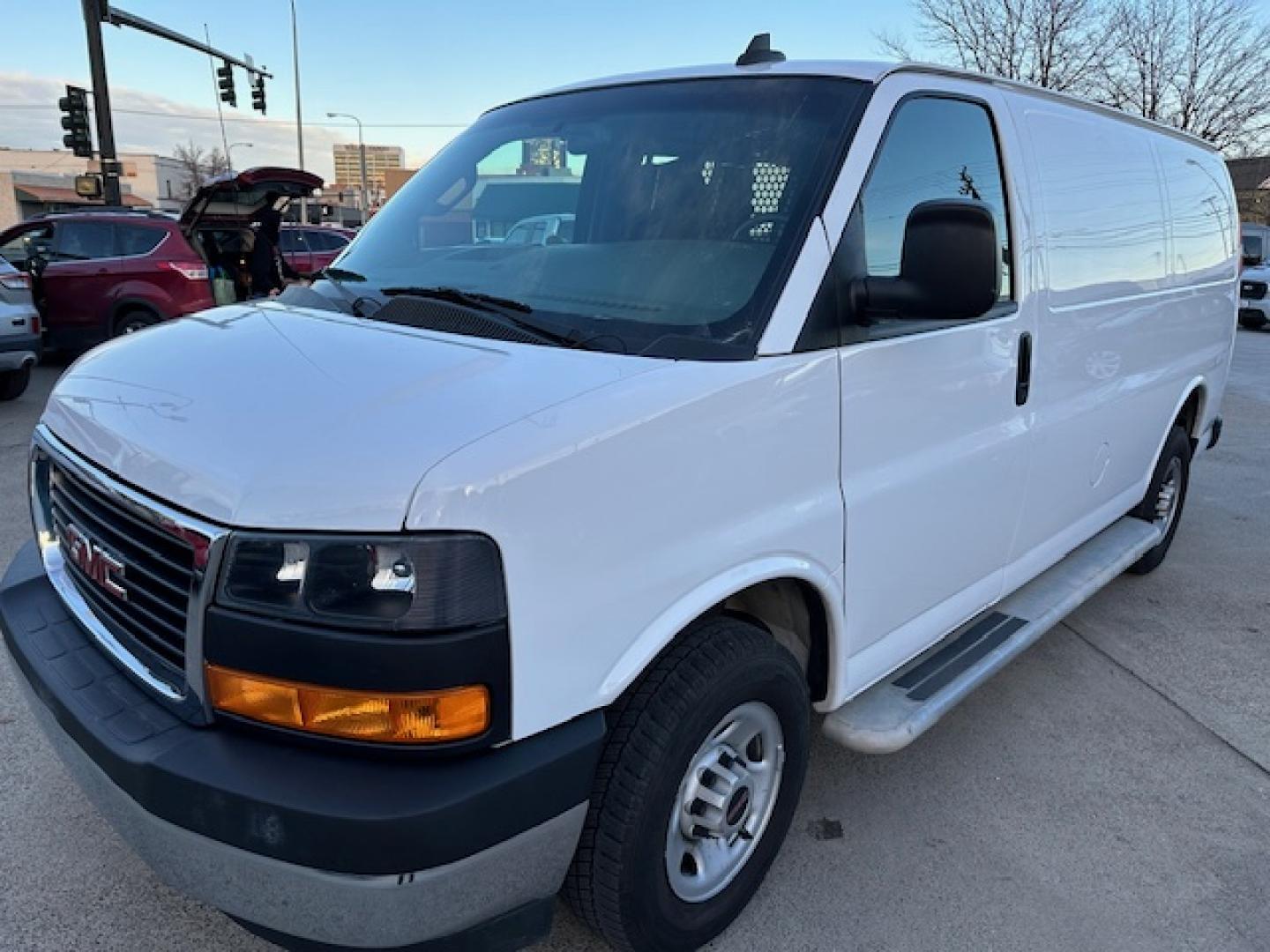 2022 White /Gray GMC Savana G2500 Cargo (1GTW7AFP6N1) with an 4.3L V6 engine, 6A transmission, located at 3200 1st Avenue North, Billings, MT, 59101, (406) 245-9055, 45.779270, -108.510742 - One Owner, Off-Lease 3/4 Ton Cargo Van. Bulk Head, Running Boards, Tilt Steering, Power Windows, Air Conditioning, Rear Cargo Floor Mat, 4.3 V6, and Only 30,000 Miles! CarFax Dealer Auto Brokers of Montana/AA&A Auto Rental/Fox CAr Rental Billings - Photo#1