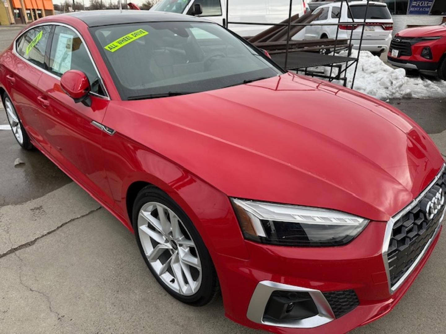 2024 Red /Black Leather Audi A5 Premium S line 45 TFSII quattro (WAUFACF54RA) with an 2.0L L4 DOHC 16V TURBO engine, 7A transmission, located at 3200 1st Avenue North, Billings, MT, 59101, (406) 245-9055, 45.779270, -108.510742 - Superb Transportation and Very Hard to Find! Audi 5 Hybrid, Premium Package, Panorama Roof, Quattro All Wheel Drive, Dual Power Seats, Lane Departure Warning, Large Backup Camera Screen, Power Windows, Power Door Locks, Premium Wheels, and Only 4,800 Miles! CarFax Dealer. Auto Brokers of Montana/ - Photo#2