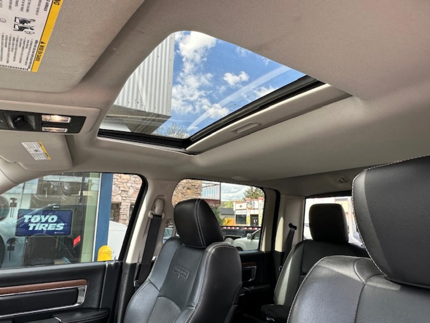 2015 Metallic /Charcoal leather RAM 3500 Laramie Crew Cab SWB 4WD (3C63R3EL6FG) with an 6.7L L6 OHV 24V TURBO DIESEL engine, 6-Speed Automatic transmission, located at 3200 1st Avenue North, Billings, MT, 59101, (406) 245-9055, 45.779270, -108.510742 - Super Nice and Rare, 1 Owner 3500 Crew Cab 4X4 Truck with All the Whistles and Bells! Cummins Diesel, Laramie Package, Power Moon Roof, Dual Power Seats, Bed Liner, Tow Package, Full Leather Interior, Automatic Transmission, Power Windows, Power Door Locks, Full Floor Mats, Dual Air Suspension for - Photo#13