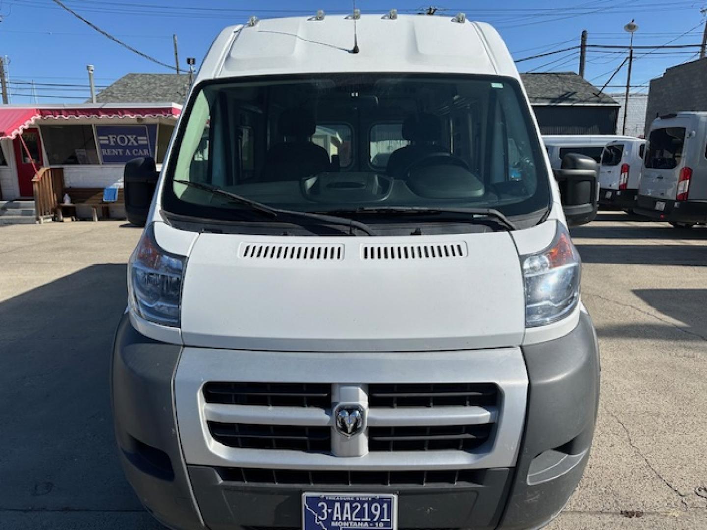 2014 White RAM Promaster 2500 High Roof Tradesman 159-in. WB (3C6TRVDG5EE) with an 3.6L V6 engine, 6-Speed Automatic transmission, located at 3200 1st Avenue North, Billings, MT, 59101, (406) 245-9055, 45.779270, -108.510742 - Local Trade-In 3/4 Ton High Roof Cargo Van with Very Low Mileage. Power Windows, Power Door Locks, Front Wheel Drive, Automatic Transmission, Air Conditioning and Only 44,403 Miles!. CarFax Dealer. Auto Brokers of Montana/AA&A Auto Rental/Fox Car Rental Billings - Photo#1