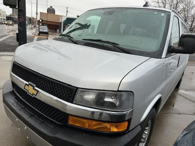 2019 SILVER /Beige Chevrolet Express LT 3500 Extended (1GAZGPFP4K1) with an 4.3L V6 engine, 6A transmission, located at 3200 1st Ave North, Billings, MT, 59101, (406) 245-9759, 45.779270, -108.510742 - Super Low Mileage Extended 12 Passenger Van. Power Windows, Power Door Locks, Tilt Steering Column, Cruise Control, LT Package, Front & Rear Heat/Air Conditioning and Much More! CarFax Dealer. Auto Brokers of Montana/AA&A Auto Rental/Fox Car Rental Billings - Photo#0