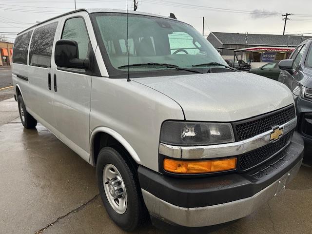 2019 SILVER /Beige Chevrolet Express LT 3500 Extended (1GAZGPFP4K1) with an 4.3L V6 engine, 6A transmission, located at 3200 1st Ave North, Billings, MT, 59101, (406) 245-9759, 45.779270, -108.510742 - Super Low Mileage Extended 12 Passenger Van. Power Windows, Power Door Locks, Tilt Steering Column, Cruise Control, LT Package, Front & Rear Heat/Air Conditioning and Much More! CarFax Dealer. Auto Brokers of Montana/AA&A Auto Rental/Fox Car Rental Billings - Photo#2