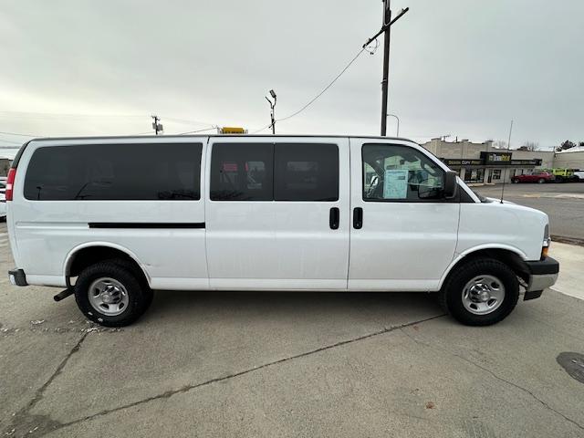 2019 White /Beige Cloth Chevrolet Express LT 3500 Extended (1GAZGPFPXK1) with an 4.3L V6 engine, 6A transmission, located at 3200 1st Avenue North, Billings, MT, 59101, (406) 245-9055, 45.779270, -108.510742 - Super Low Mileage Extended 12 Passenger Van! Power Window, Power Door locks, Tilt Steering Column, Cruise Control, 12 Passenger Seating with Storage Space behind the Rear Seat, Privacy Glass, Rear Heating and Air Conditioning and Much More. CarFax Dealer Auto Brokers of Montana/AA&A Auto Rental/F - Photo#3