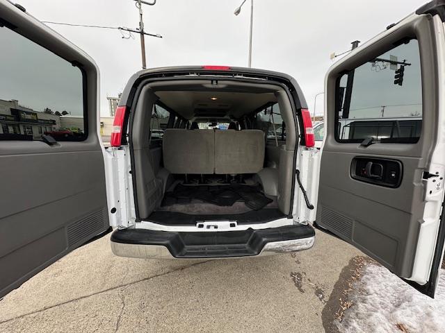 2019 White /Beige Cloth Chevrolet Express LT 3500 Extended (1GAZGPFPXK1) with an 4.3L V6 engine, 6A transmission, located at 3200 1st Avenue North, Billings, MT, 59101, (406) 245-9055, 45.779270, -108.510742 - Super Low Mileage Extended 12 Passenger Van! Power Window, Power Door locks, Tilt Steering Column, Cruise Control, 12 Passenger Seating with Storage Space behind the Rear Seat, Privacy Glass, Rear Heating and Air Conditioning and Much More. CarFax Dealer Auto Brokers of Montana/AA&A Auto Rental/F - Photo#12