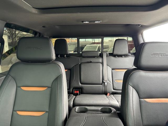 2024 Titanium Rush Metallic /Tu-Tone Leather GMC Sierra 2500HD AT4 Crew Cab 4WD (1GT49PEY3RF) with an 6.6L V8 OHV 16V TURBO DIESEL engine, 6A transmission, located at 3200 1st Avenue North, Billings, MT, 59101, (406) 245-9055, 45.779270, -108.510742 - A Gorgeous Truck with All the Options Including a Lift for Extra Clearance! Full LEather Interior with the Kalahari Accents, 6.6 DuraMax Diesel Power, Allison 10 Speed Automatic Transmission, Power Running Boards, Power Windows, Power Door Locks, Power Moon-Roof, Soft Tonneau Cover, Tow Package, Pa - Photo#19