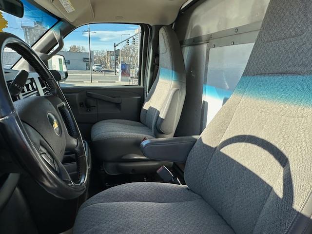 2021 White /Gray Chevrolet Express G3500 139" (1GB0GRFPXM1) , 6A transmission, located at 3200 1st Avenue North, Billings, MT, 59101, (406) 245-9055, 45.779270, -108.510742 - Off Lease Cutaway Cube Van for a Great Price! Power Windows, Power Door Locks, Heiser Hi-Cube Box with Sliding Pass Door into the Cab. CarFax Dealer. Auto Brokers of Montana/AA&A Auto Rental/Fox Car Rental Billings - Photo#9