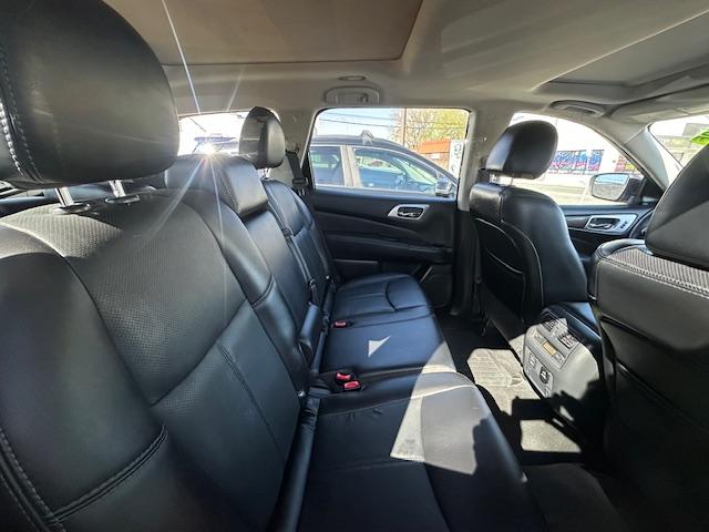 2018 Black /Charcoal Leather Nissan Pathfinder Platinum (5N1DR2MN4JC) with an 3.5L V6 DOHC 24V engine, CVT transmission, located at 3200 1st Avenue North, Billings, MT, 59101, (406) 245-9055, 45.779270, -108.510742 - Great Value and 3rd Row Seating! Power Windows, Power Door Locks, Tilt Steering Column, Leather Seats, Power Seats, power Moonroof, Alloy Wheels, Tow Package, Air Conditioning, Privacy Glass and Much More! CarFax Dealer Auto Brokers of Montana/AA&A Auto Rental/Fox Car Rental Billings- Photo#12