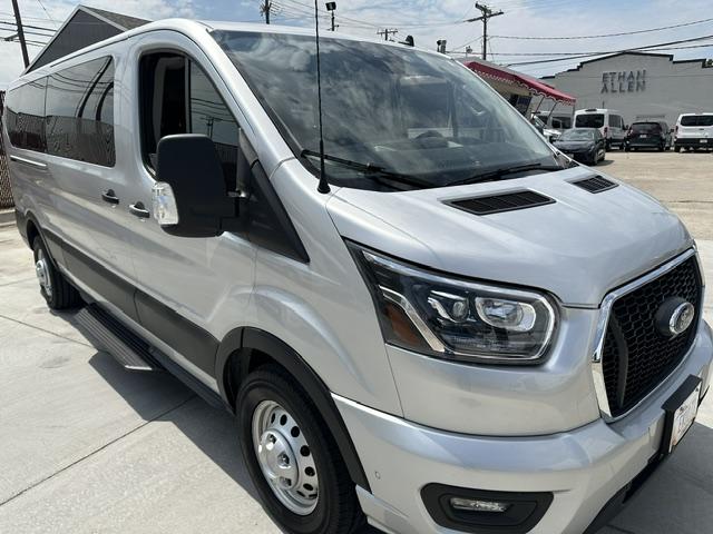 2023 SILVER /Gray Ford Transit 350 Wagon Low Roof XLT w/Sliding Pass. 148-in. WB (1FBAX9YG9PK) with an 3.5L V6 DOHC 24V engine, 6A transmission, located at 3200 1st Avenue North, Billings, MT, 59101, (406) 245-9055, 45.779270, -108.510742 - 1-Owner Off-Leased Passenger Van with Low Mileage. XLT Package, All Wheel Drive, Dual Overhead Cam Eco-Boost Engine, Privacy Glass, Cloth Interior, Front and Rear Heat and Air Conditioning, Extended 12 Passenger Seating and Regular Service Intervals. CarFax Dealer. Auto Brokers of Montana/AA&A Au- Photo#2